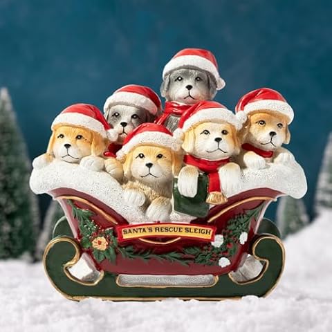 iHeartDogs Santa’s Rescue Sleigh Christmas Dog Figurine- Helps Feed Shelter Dogs in Need Cover