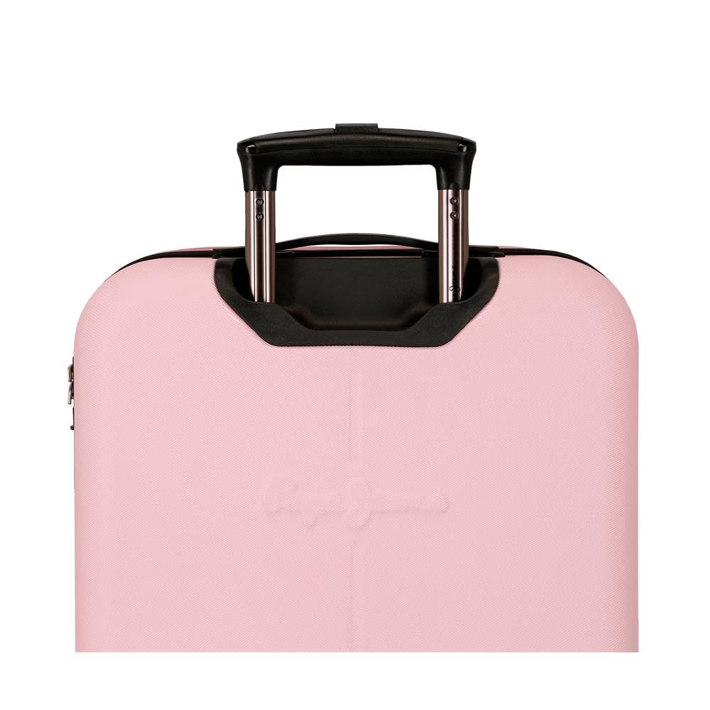 Pepe Jeans Montana Maleta de Cabina Rosa Claro 40x55x20 cm Rígida ABS Cierre TSA Integrado 37L 2,6kg 4 Ruedas Dobles Equipaje de Mano by Joumma Bags