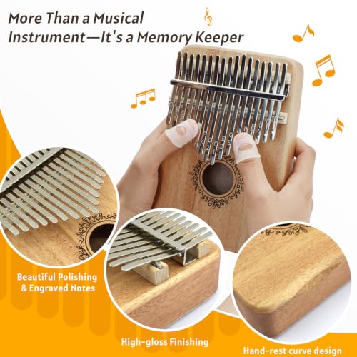 Image of Kalimba Thumb Piano 17 Key,Mbira Instrument,Musical Gift for Kids & Adults