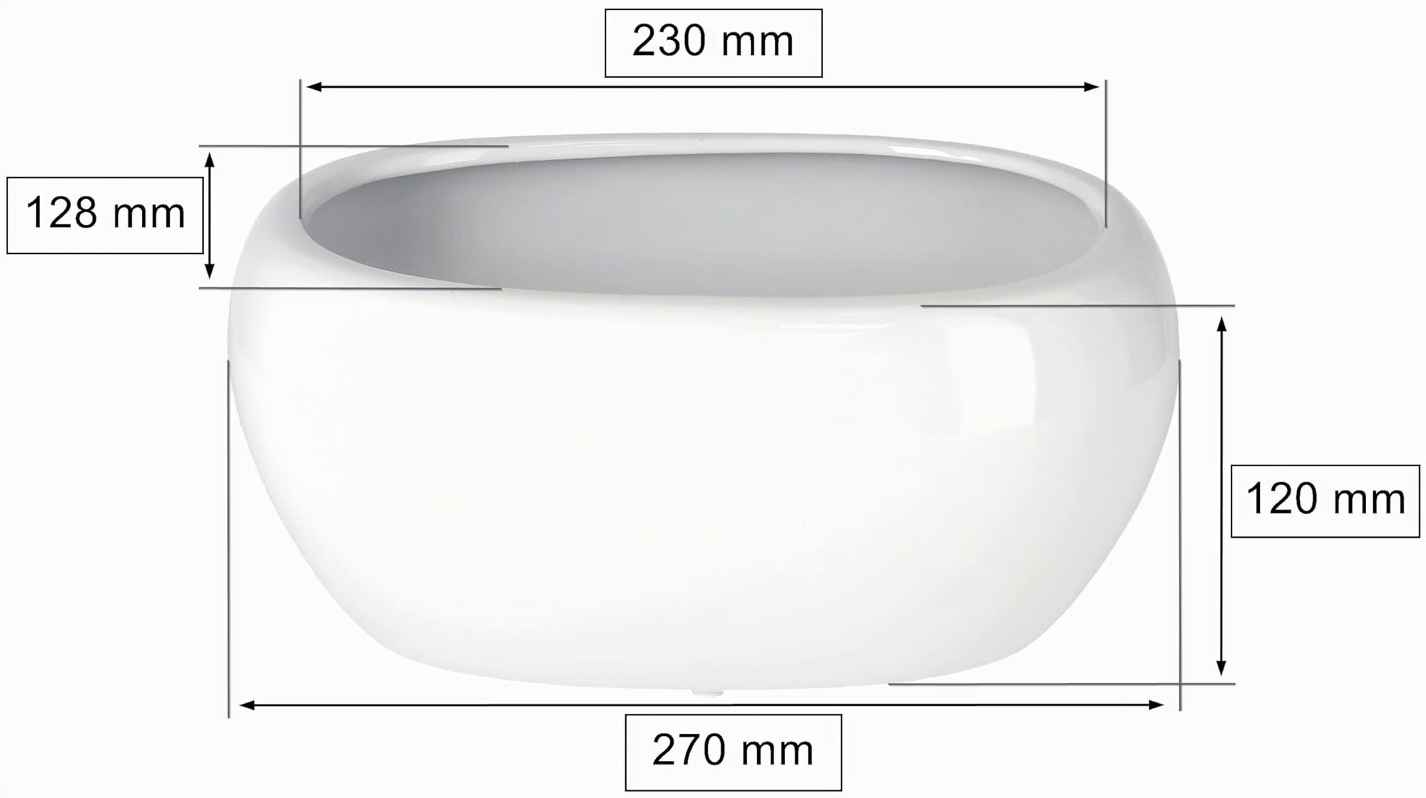 KOTARBAU® Pot de Fleurs en céramique pour Fleurs et Plantes Blanc