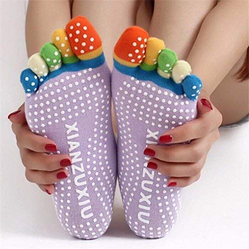 DivyogDivyog 1 Pair Yoga Socks Sticky Feet Toe, Stay Firmly, Practice Safely, Keep Balance and Stability, Yoga Sock - Multi Color