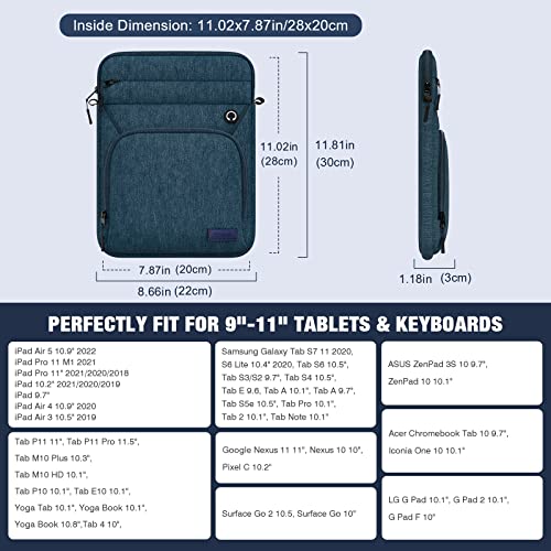 MoKo 9-11 Inch Tablet Sleeve Bag, Fits iPad Air 5 10.9" 2022, iPad 9/8/7th 10.2, iPad 10th 10.9, iPad Pro 11 M2 2022-2018 - Image 2
