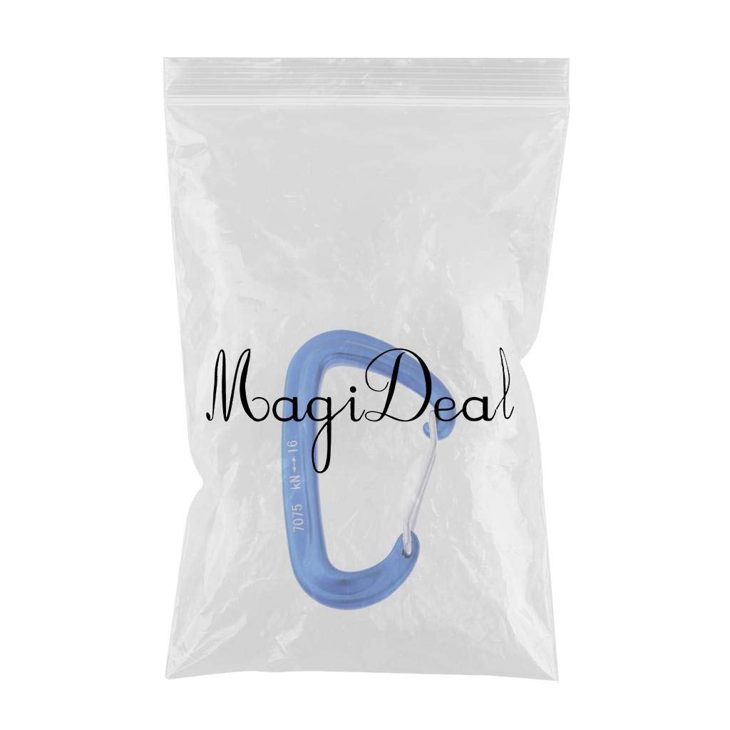 Aluminum Wire Gate Safety Carabiner D Type Keychain Buckle Blue