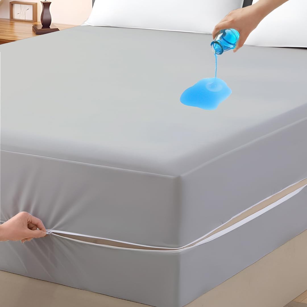 King Size Waterproof Mattress Protector - Silver -1 King Size Waterproof Mattress Protector - Silver -1