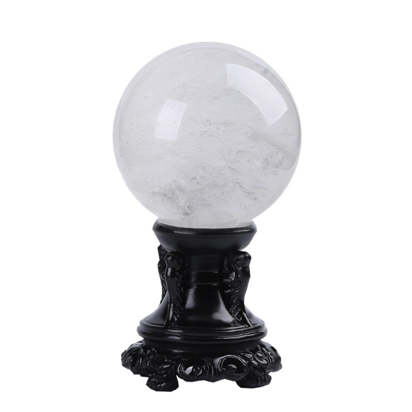 White Crystal Ball Ornaments raw Stone Polished Home Office Opening Gift Feng Shui,6cm