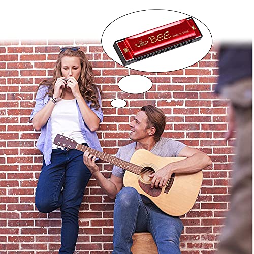 Lot de 2 pièces d’harmonica, jouets en harmonica, harmonica, do-majeur, convient au blues, à 10 trous, pour enfants/débutant, rouges - Les Beatles, Paul McCartney, John Lennon, RIngo Starr, George Harrison Lot de 2 pièces d’harmonica, jouets en harmonica, harmonica, do-majeur, convient au blues, à 10 trous, pour enfants/débutant, rouges – Image 8