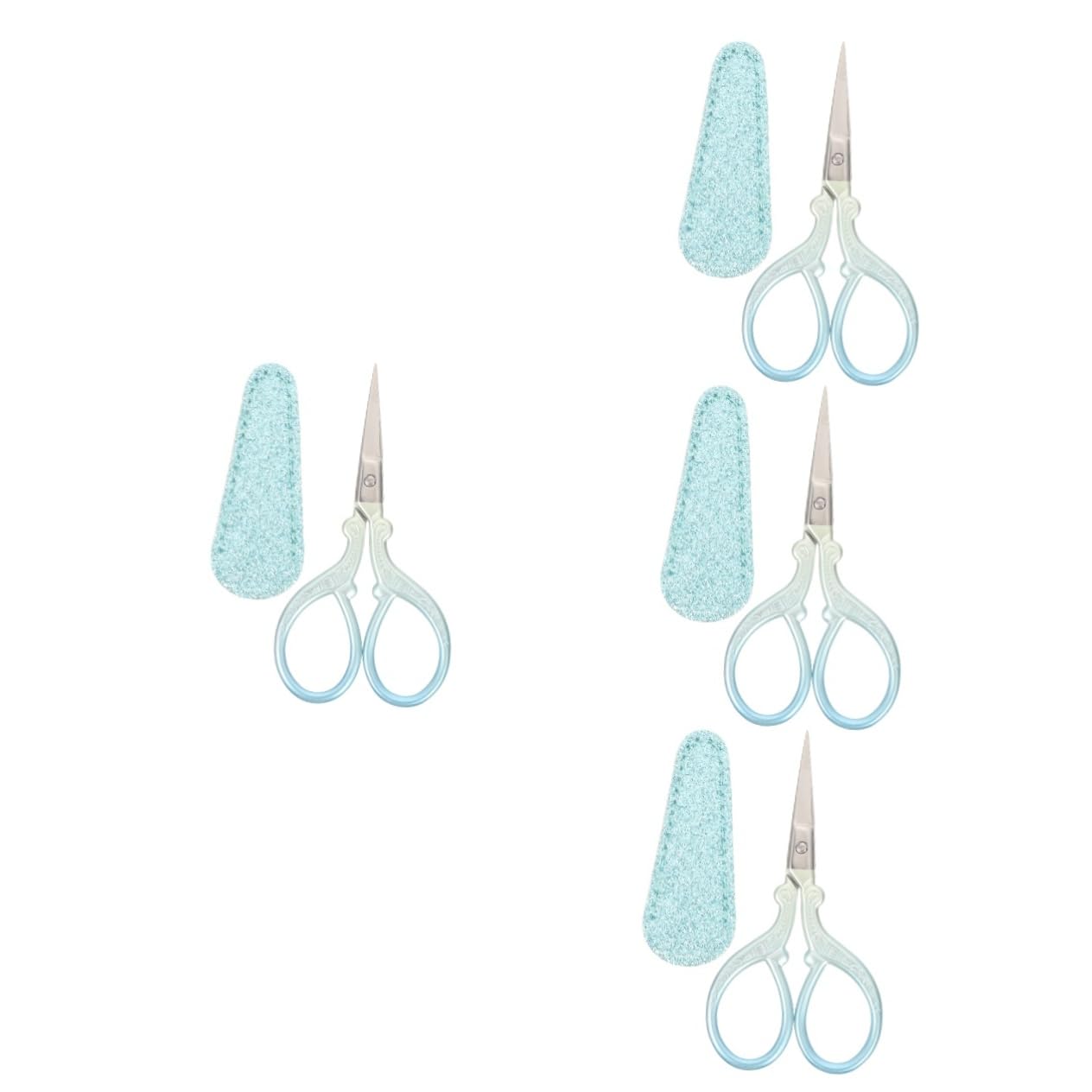 SHINEOFI 4pezzi Cesoie Per Ricamo Ergonomiche Con Protezione Glitterata Strumento Affilato Per Cucito e Artigianato Uso Per Tessuti e Lavori Manuali