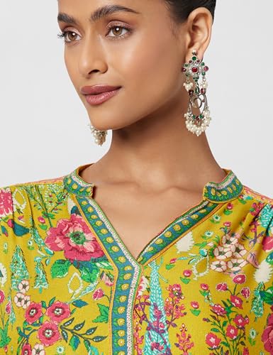 Image of BIBA Women Viscose Straight Fit Liva Straight Printed Kurta