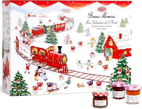 Bonne Maman Advent Calendar Assortment of 24 Small Jars of Gourmet Jam to Enchant the Morning of December