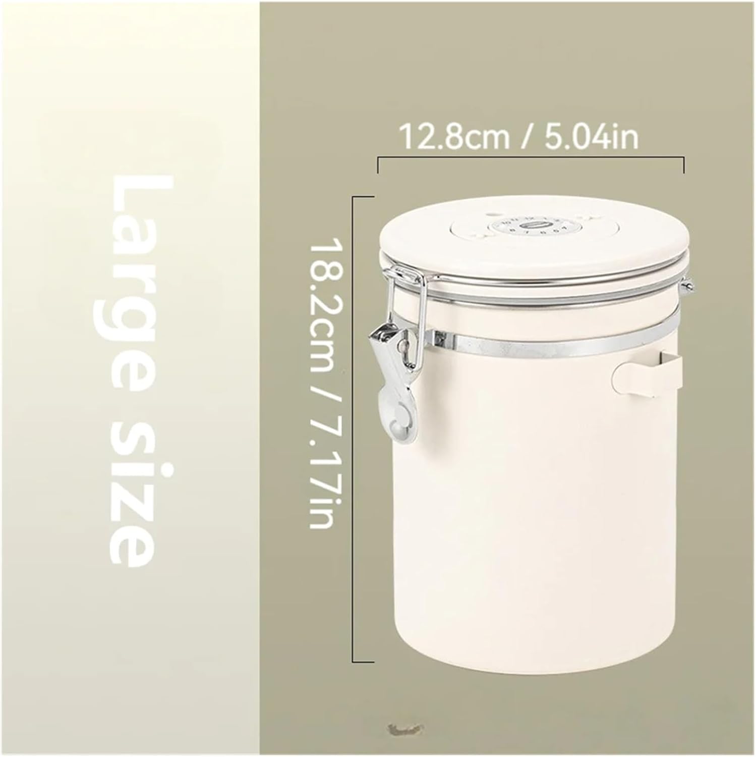 1pc Stainless Steel Exhaustible Seal Jar Kitchen Vacuum Storage Coffee Bean Tea(White-Large)
