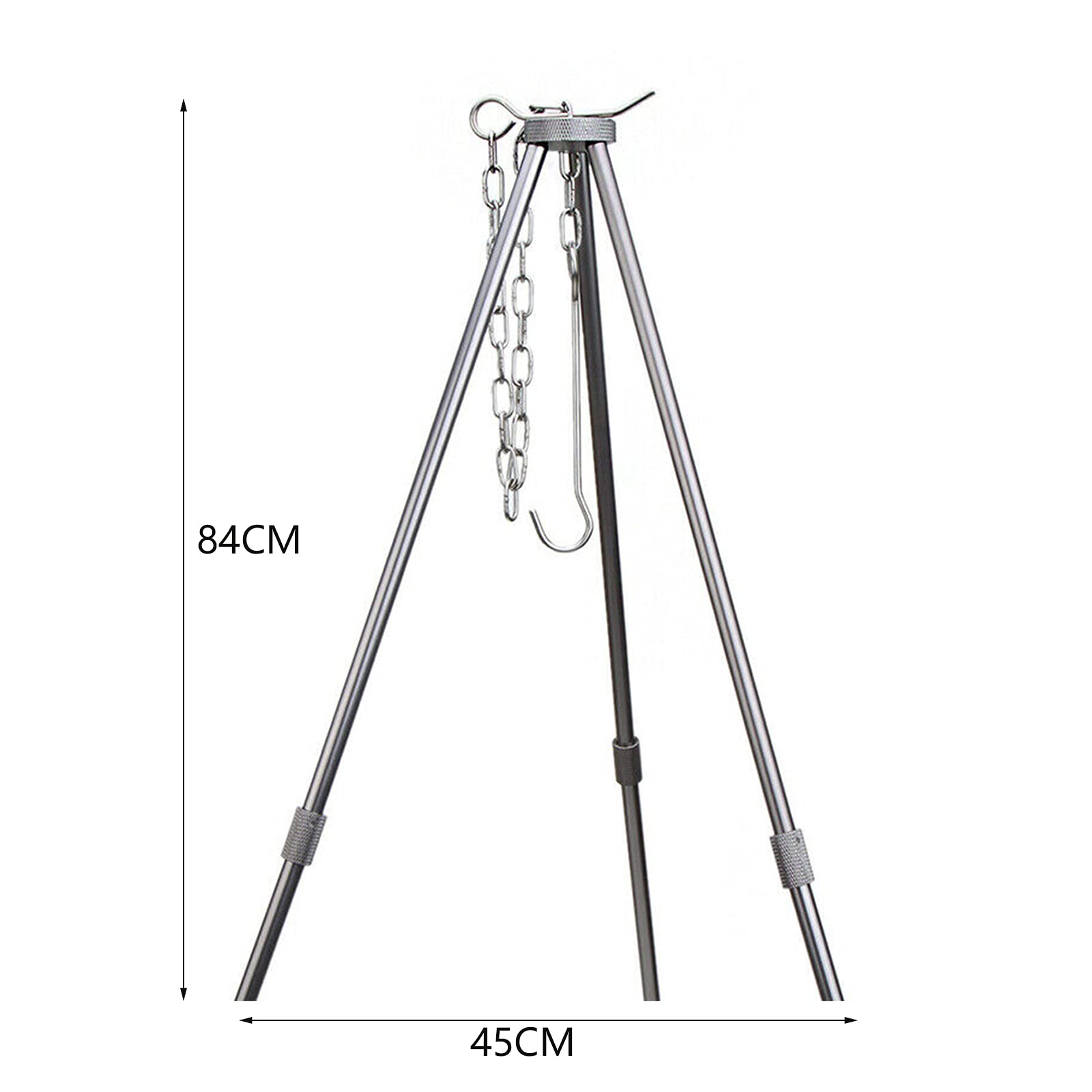 Soporte para barbacoa con trípode para camping, trípode con cadena y gancho, horno holandés