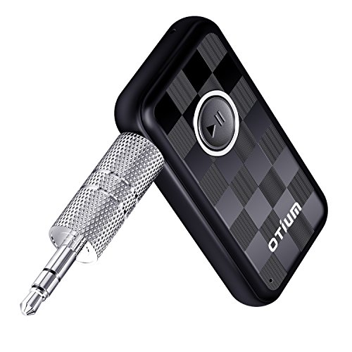 Bluetooth Receiver, Otium Bluetooth Car Audio Adapter Wireless Hands-Free Car Kits 3.5mm AUX Output with Mic for Home/Car Stereo Music System Bluetooth Dongle