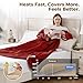 Kozyus Wearable Heated Blanket with Foot Pocket & Sleeves, Electric Blanket Heated Robe for Women & Men, 5 Heat Settings, 3H Auto-Off, Machine Washable, ETL Certified, Gift-Ready, 50x70 inches, Red
