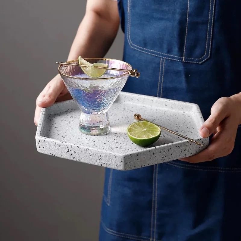 Taca na stolik kawowy vintage granitowa taca ceramiczna biżuteria taca do aromaterapii taca do przechowywania łazienka taca do przechowywania salon taca na biurko tablice wędlin (A)