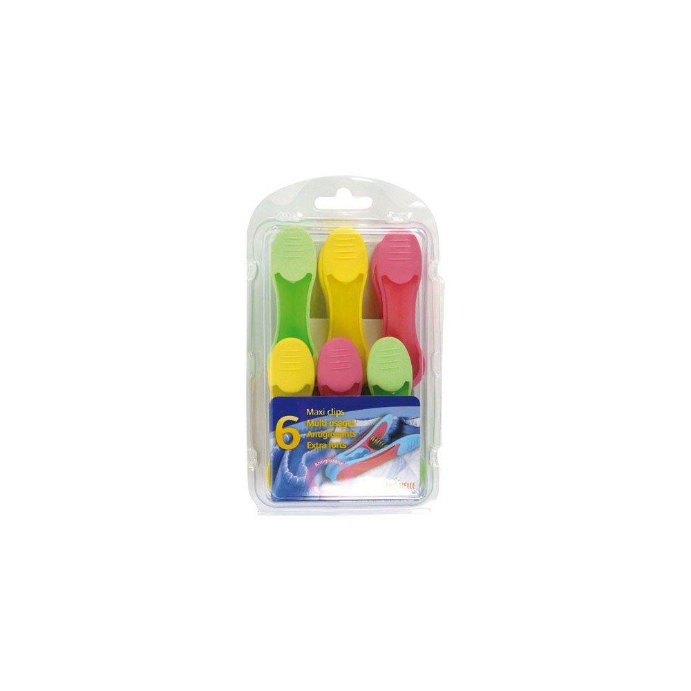 Pince Linge Maxi x6 bimatière pour éviter les marques et le linge qui tombe