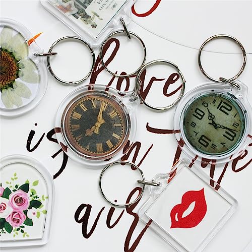 Image of BetterJonny 20Pcs Acrylic Picture Keychain Blanks in Clear Acrylic Picture Frame Keyrings