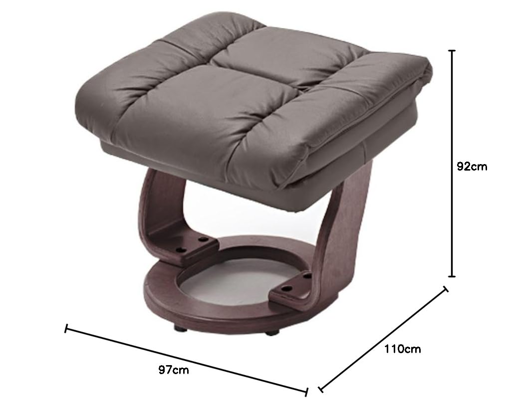 Robas Lund Fauteuil Cuir Relax TV Avec Tabouret Jusqu'à 130 Kg, Fauteuil Télévision Véritable Cuir Marron, Calgary