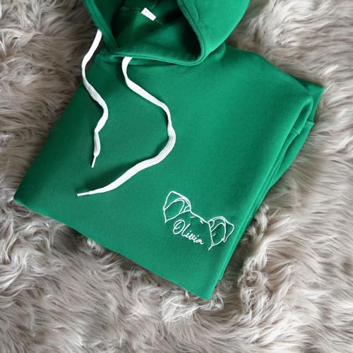 mia'spillow lab Dog Mom Embroidered Custom Sweatshirt, Personalized Pet Embroidered Hoodie, New Puppy Owner Gift Idea, Line Art Canine Sweatshirt, Pet4