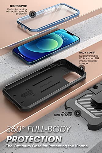 Supcase Unicorn Beetle Pro Series Case For Iphone 13 Pro (2021 Release) 6.1 Inch, Built-In Screen Protector Full-Body Rugged Holster Case (Cerulean) #TOP4
