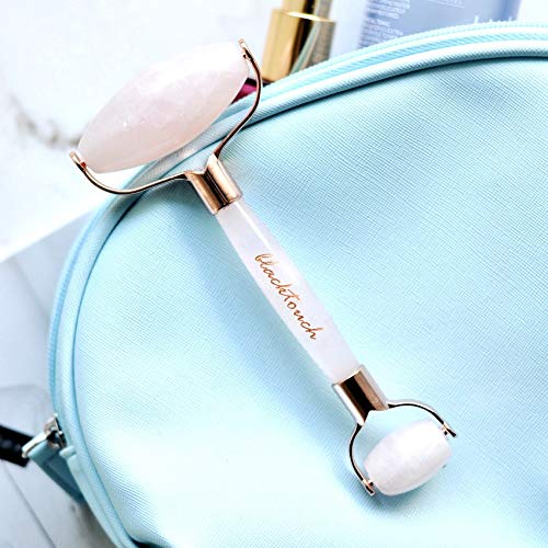 Quartz Roller for Face - Anti Wrinkle 100% Natural Quartz Stone Roller - Anti Aging Skin Slimming Massager - Original Real Double Jade Facial Roller