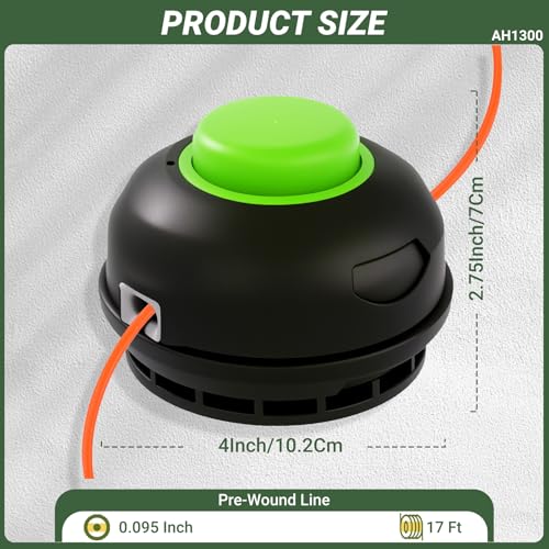 Image of AH1300 String Trimmer Replacement Spool Head Compatible with EGO Power+ 15 inch ST1500,ST1500F,ST1500-S,ST1500SF,ST1500XY String Trimmer Weed Eater,Assembly Bump Head Pre-Wound 17Ft 0.095 inch Line