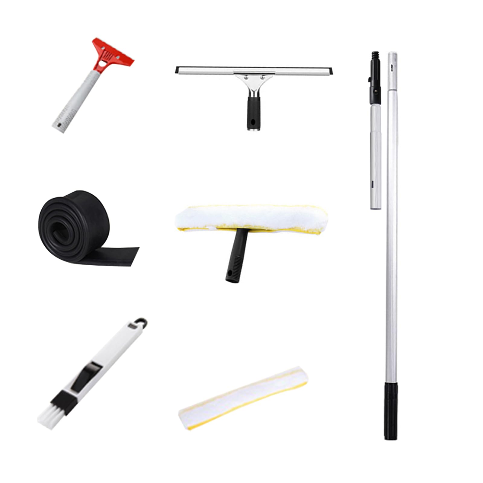 Windows Squeegee Cleaner, Window Scraper Cleaning tools with 1.4m Extension Pole,Squeegee head width 35cm，Glass Cleaning Tools for Indoor/Outdoor High Window