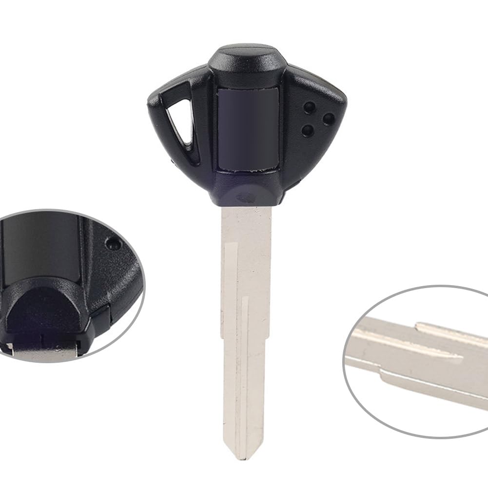 Cnswee6 Black Uncut Blank Ignition Key Blade Motorcycle Blank Key Replacement for Suzuki GSXR600 GSXR750 GSXR1000