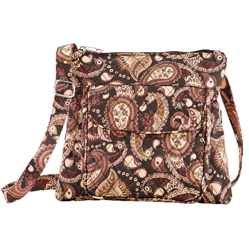 Collections Etc Versatile Quilted Paisley Print Cross-Body Handbag