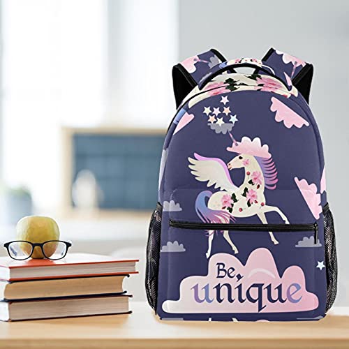 Sac d'école bleu aquarelle à motif marguerite pour étudiants - 6