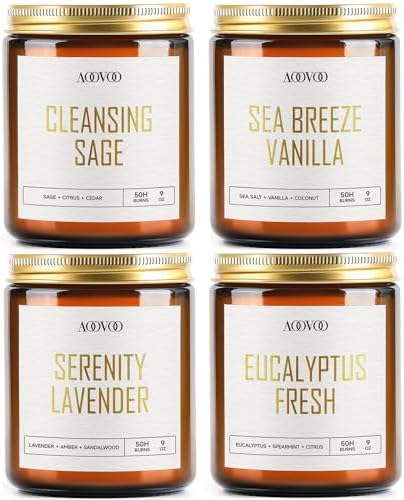 AOOVOO Scented Candles - 4PC Candle Set, 36 oz Soy Candles, Soy C...