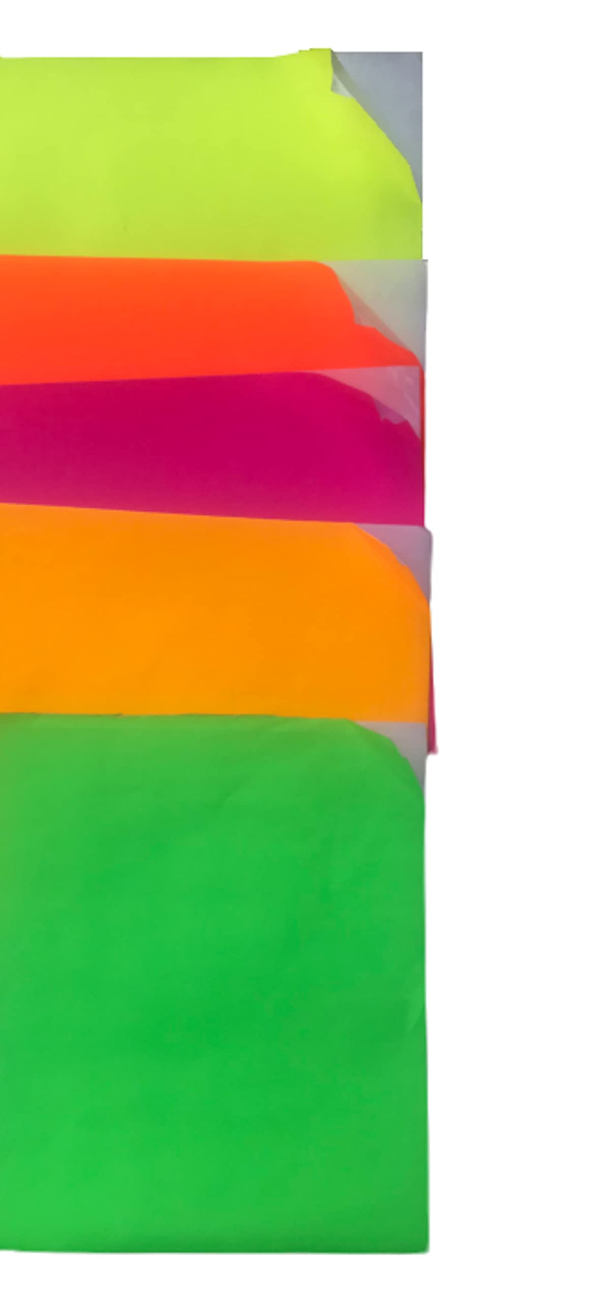 A N A4 Multicolor Fluorescent Sticker Paper (50 Sheets, 5 Colors) Self Adhesive, Easy Peel, DIY Art & Craft, Decorations, Blank Sticky Sheets for Laser, Copier, Pen/Pencil Writing