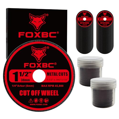 FOXBC 1-1/2 Inch Cut-Off Wheels 1/4 Arbor Hole Rotary Cut-Off Discs for Metal Plastic Fiberglass Reinforced - 80 Pack