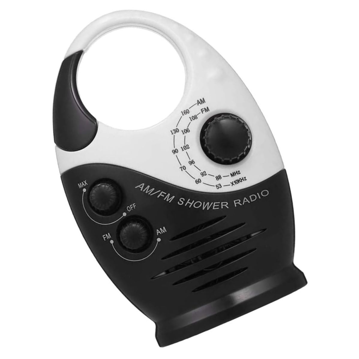 BESTYASH Radio de Ducha Portátil con Gancho de Plástico para Camping y Aventuras al Aire Libre, Sintonizador Am/FM Fácil de Colgar