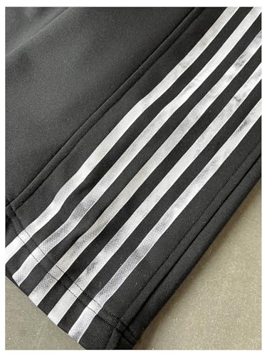 OYOANGLE Men's Side Striped Sweatpants Letter Print Drawstring Waist Straight Leg Track Pants4