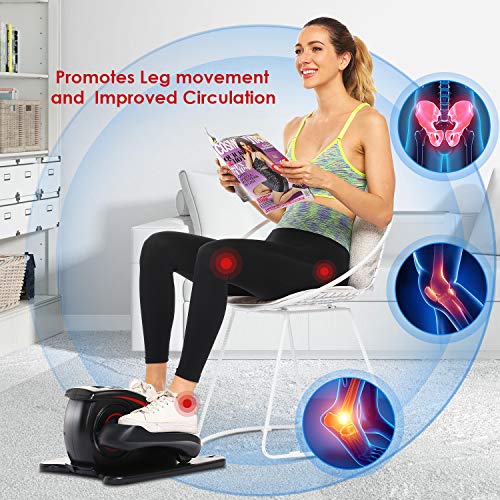FUNMILY Pedal Exerciser, Mini Exercise Bike, Elliptical Machine for Leg Exercise Peddler for Seniors Elderly, Black