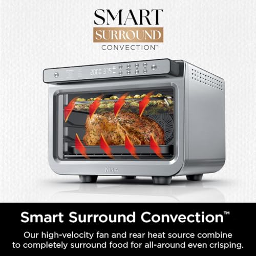 Ninja Air Fryer & Toaster Oven + ProChef Wireless Probe, Prestige Smart XL Air Fryer, Grill, with Probe Bluetooth App Connection, Waterproof, US Only