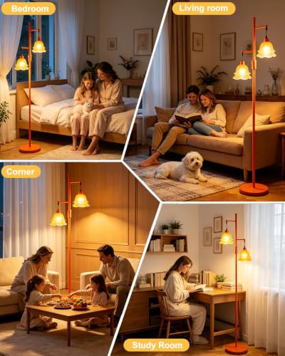 Image of Lightdot Globe Floor Lamp with LED Bulbs Included, Dimmable Floor Lamps,Unique Modern Standing Tall Lamp for Bedroom Living Room /Sofa Beside /Corner Decor-Gold