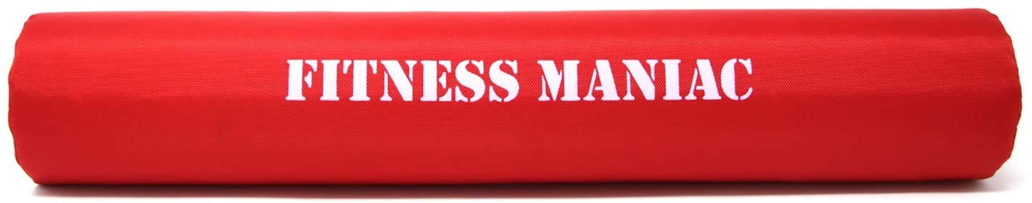FITNESS MANIAC Fitness Maniac Barbell Squat Bodybuilding Neck Shoulder Sponge Foam Protector Bar Pad Weight Lifting Olympic & St&ard - 15.5' Red Color