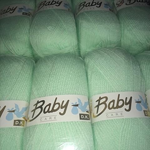 5 x 100g Wool Craft Baby care DK Yarn Knitting Pattern mint green Cover