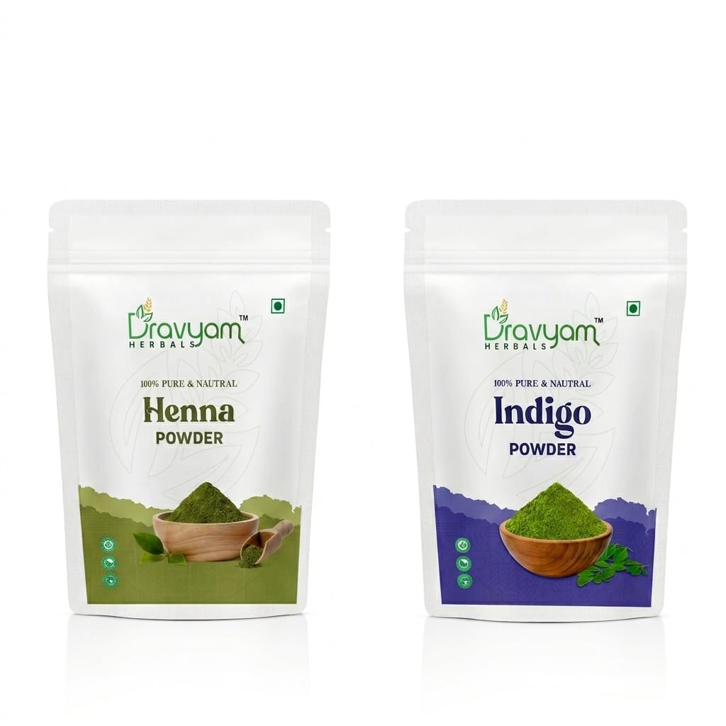 Henna & Indigo Powder Combo (85g Each) – 100% Natural Hair Color for Black & Deep Brown Shades, Chemical-Free Herbal Hair Treatment for Grey Hair Coverage-image-17