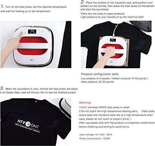 Htvront Heat Press Machine For T Shirts, 10"X10" Portable T Shirt Press Machine, Fast Heat-Up Iron Press Heat Transfer Machine For Hat, Vinyl, Sublimation (Raspberry) #TOP5