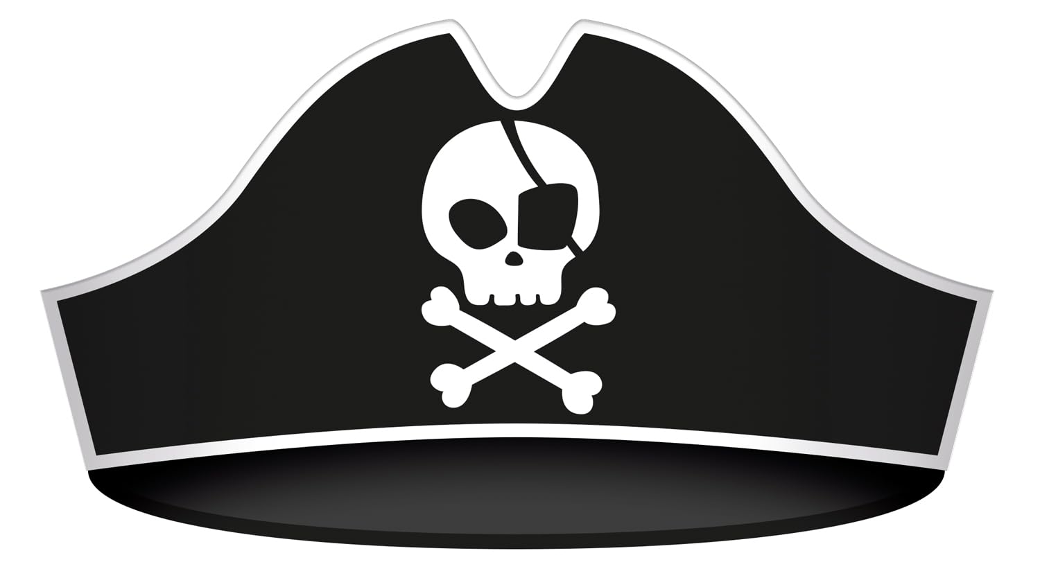 Folat 27479 Pack of 6 Pirate Hats for Children's Birthday Pirate Hats Skull Party Pirate Party 33.5 x 15 cm Pirate Hat Accessories for Girls Boys