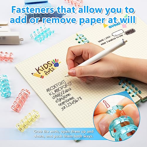Mini relieuse 5 trous bleue avec 16 bandes pour documents A4 B5 A5
