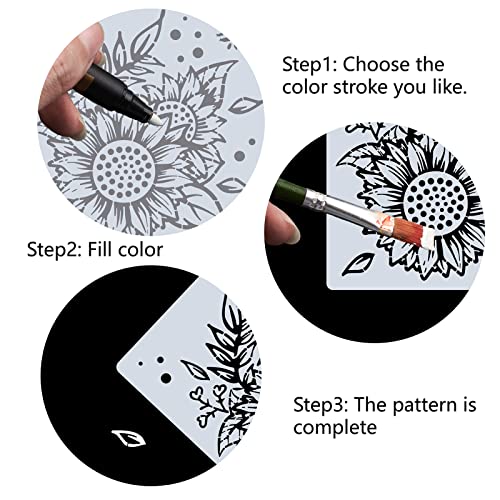 GORGECRAFT 11.8x11.8 Sunflower Painting Stencils Hollow Out Bee Drawing Templates Reusable Spring Garden Diy Drawing Plants Floral Templates for Painting on Wood Floor Furniture Bag Cabinet Wall - Image 4