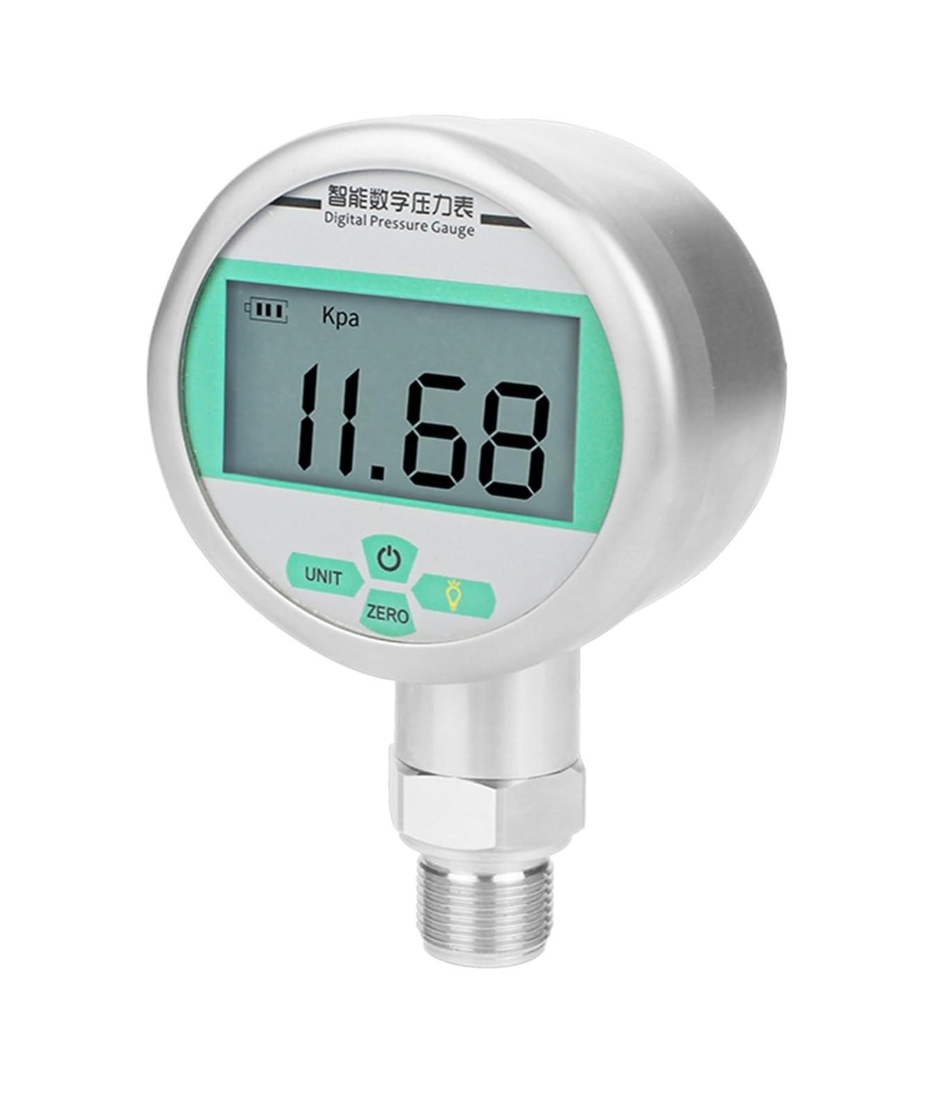 Manometro Digitale per Olio, Acqua, Aria e Carburante, precisione -0,1~60Mpa 0,2% con Display LCD G1/4 80mm (Colore: 0,2G 80mm G1-4, Dimensioni: 0-0,1Mpa)
