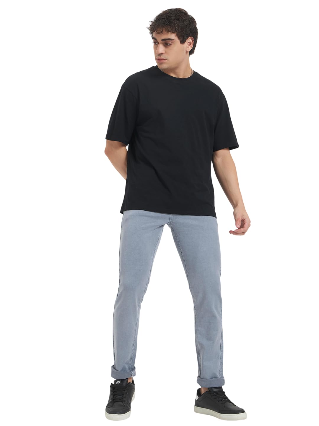 Cotton Regular Fit Jeans for Men | Full-Length Solid Denim Pants with Button Closure, Embroidered Design, Mid-Rise Casual Trousers for Daily | Classic Jeans for Office Bottoms (DI-204)-image-36