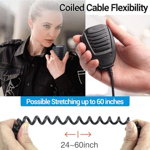 Micrófono PTT 2 pines impermeable para radios Baofeng UV5R y Retevis 6