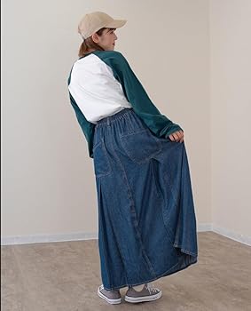 新品未使用 インゲボルグ ワイドパンツ ガウチョ キュロット デニム ガウチョパンツ デニム ワイドパンツ ゆるだぼ キュロット 体型