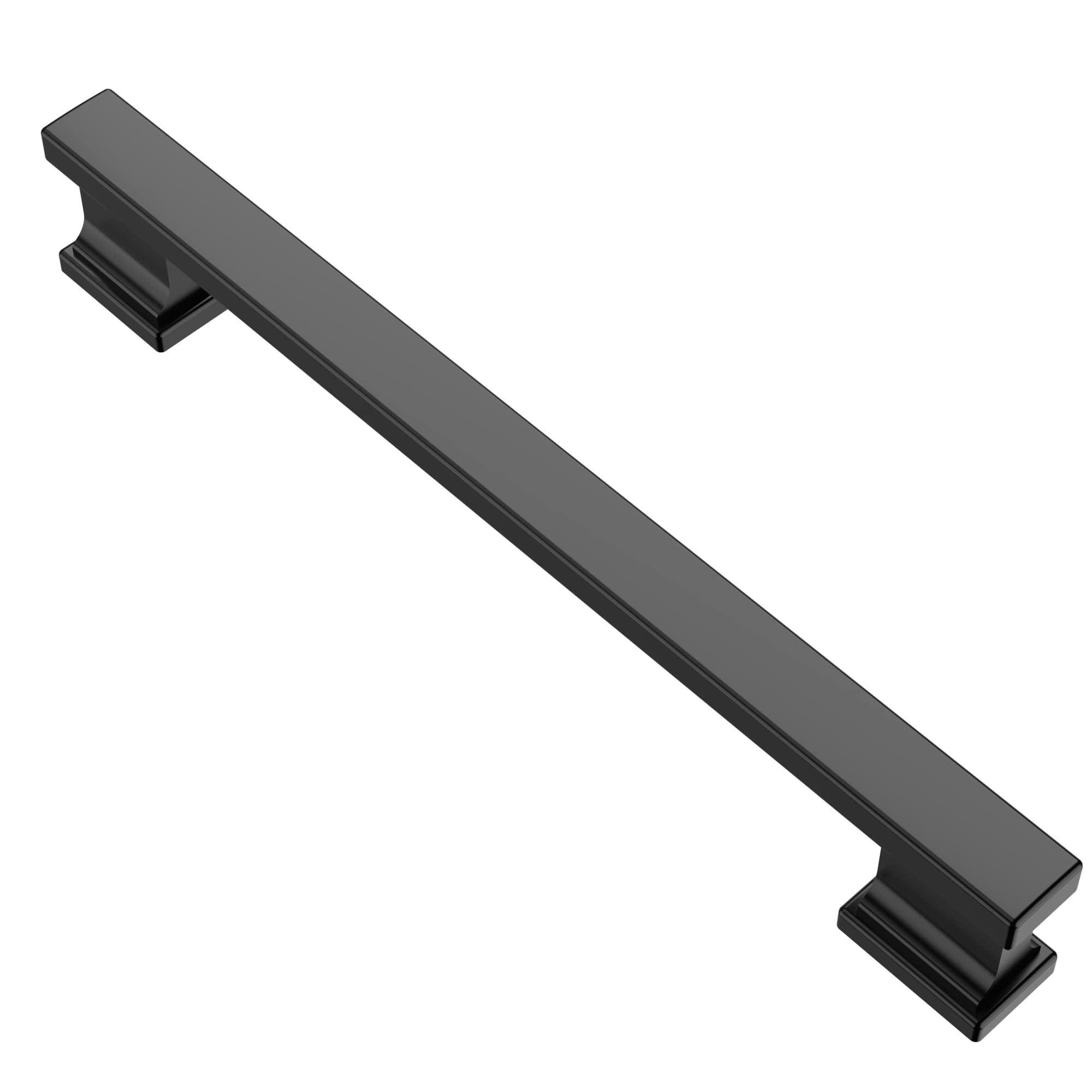 Alzassbg 10 Pack Matt Black Cabinet Pulls, 6-1/4" Hole Centers, Zinc, Matt Black, 6.8" L x 0.5" W x 1.1" P, Classic Style, Easy to Install, Kitchen Cabinet Handles — image 1