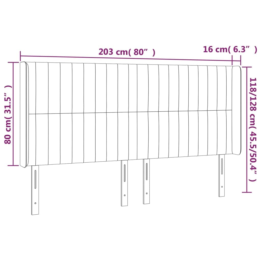 Testiera a LED rosa, 203 x 16 x 118/128 cm, in velluto imbottito, regolabile in altezza, con illuminazione ritagliabile, per camera da letto, comodo angolo lettura